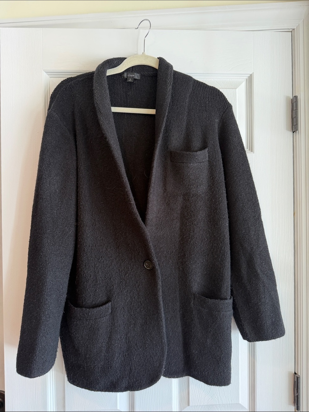 J. Crew Black Shawl-Collar Blazer with Patch Pockets